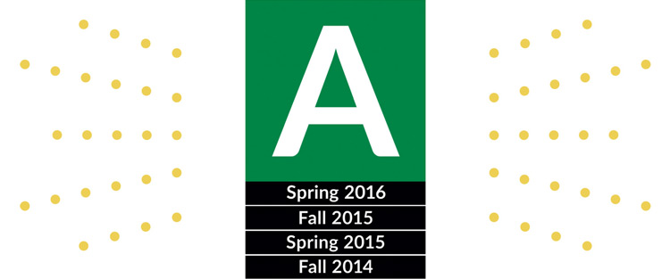 A Rating, Spring 2016, Fall 2015, Spring, 2015, Fall 2014