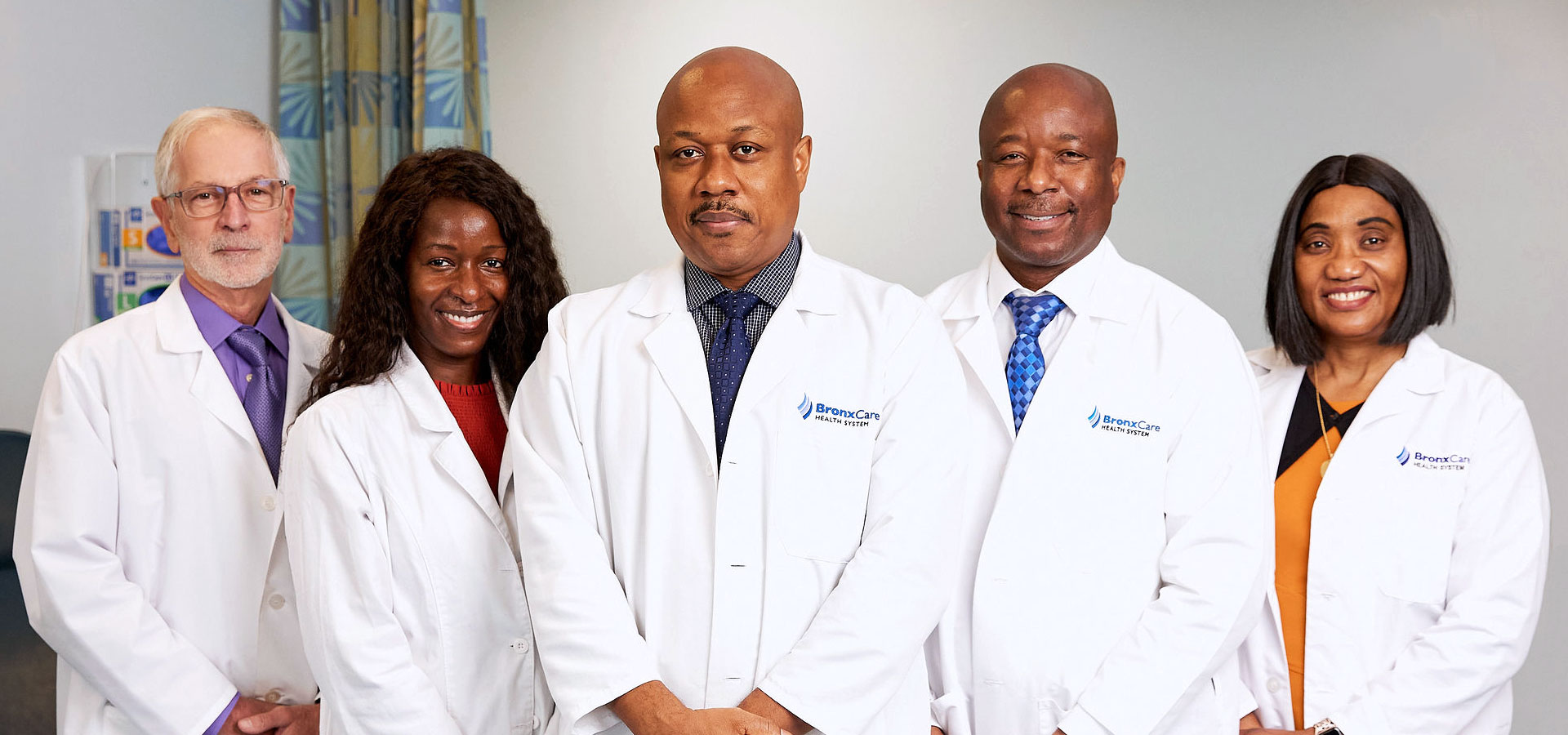 Dr. Oliver Sullivan, Director, Dentistry (center), with (L to R): Dr. Peter Antonellis, Orthodontic Residency Program Director; Dr. Ann Layvey-Tardalo, Pediatric Dental Residency Program Director; Dr. Andrew Onyejiuwa, Clinical Director, Oral Surgery; and Dr. Ngozi Ubu, Clinical Director.