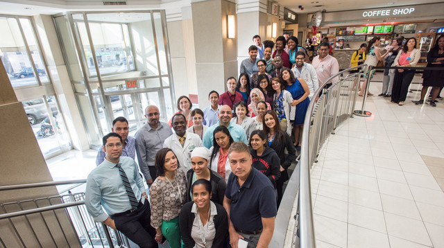 Former Family Medicine Residents inside Concourse Division lobby.