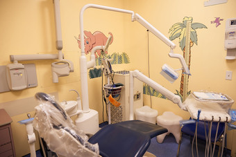 Child-friendly Pediatric Dental Exam Room.