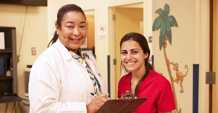 Dr. Evelyn Tejeda, Pediatric Dental Attending (left), and Dr. Sarah Hyman, Pediatric Dental Resident.